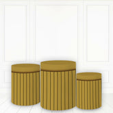 Lofaris Khaki Stripe Pillar Cover Printed Fabric Cake Table